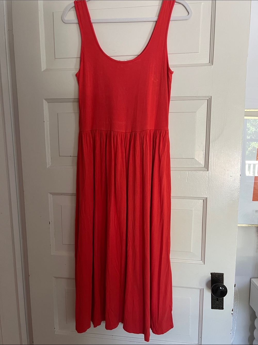 GAP Sleeveless Bright Red-Orange Maxi Dress